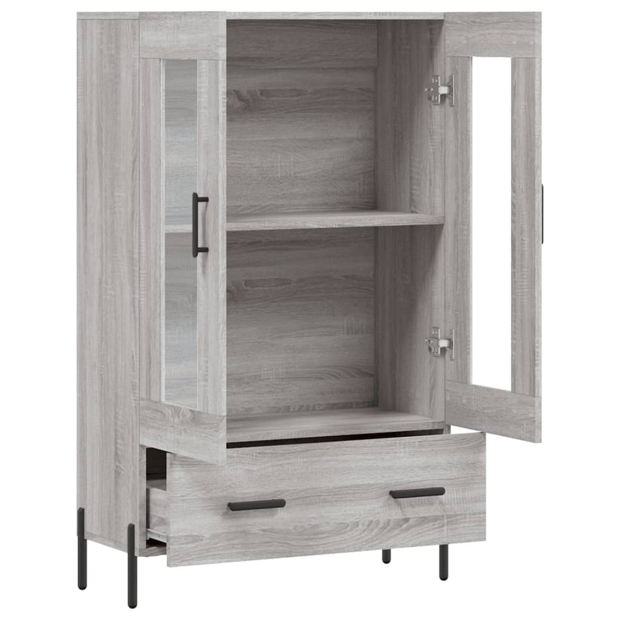 Hoge Kast 69,5X31X115 Cm Bewerkt Hout Grijs Sonoma Eikenkleurig