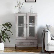 Hoge kast 69,5x31x115 cm bewerkt hout grijs