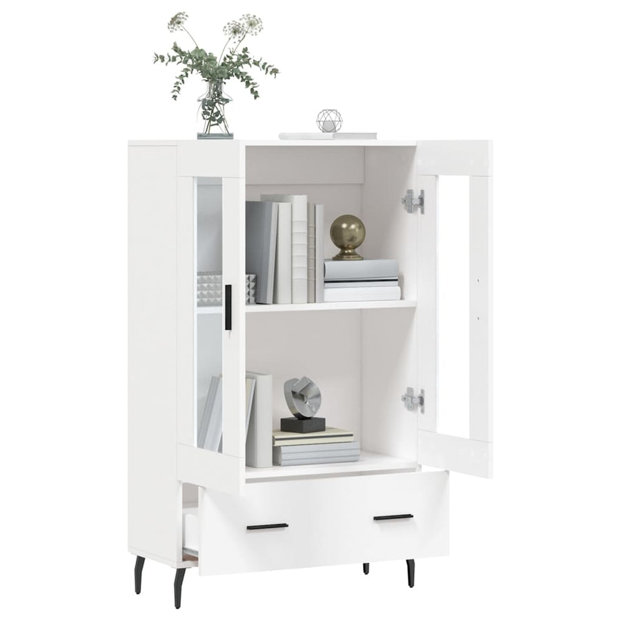 Hoge Kast 69,5X31X115 Cm Bewerkt Hout Wit