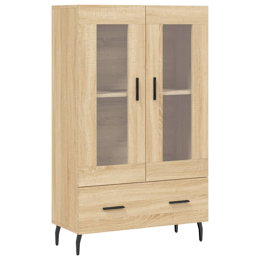 Hoge Kast 69,5X31X115 Cm Bewerkt Hout Kleurig Sonoma eiken