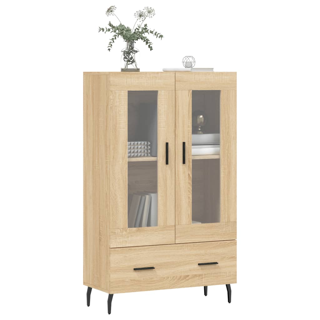 Hoge Kast 69,5X31X115 Cm Bewerkt Hout Kleurig Sonoma eiken