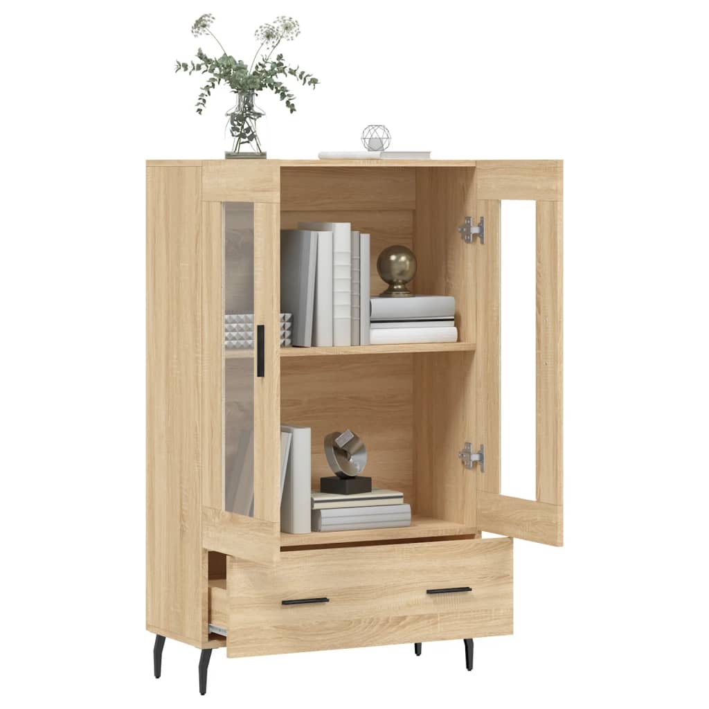Hoge Kast 69,5X31X115 Cm Bewerkt Hout Kleurig Sonoma eiken