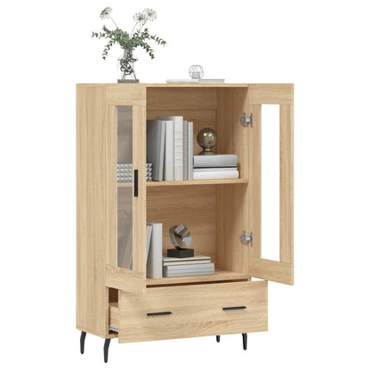 Hoge Kast 69,5X31X115 Cm Bewerkt Hout Kleurig Sonoma eiken