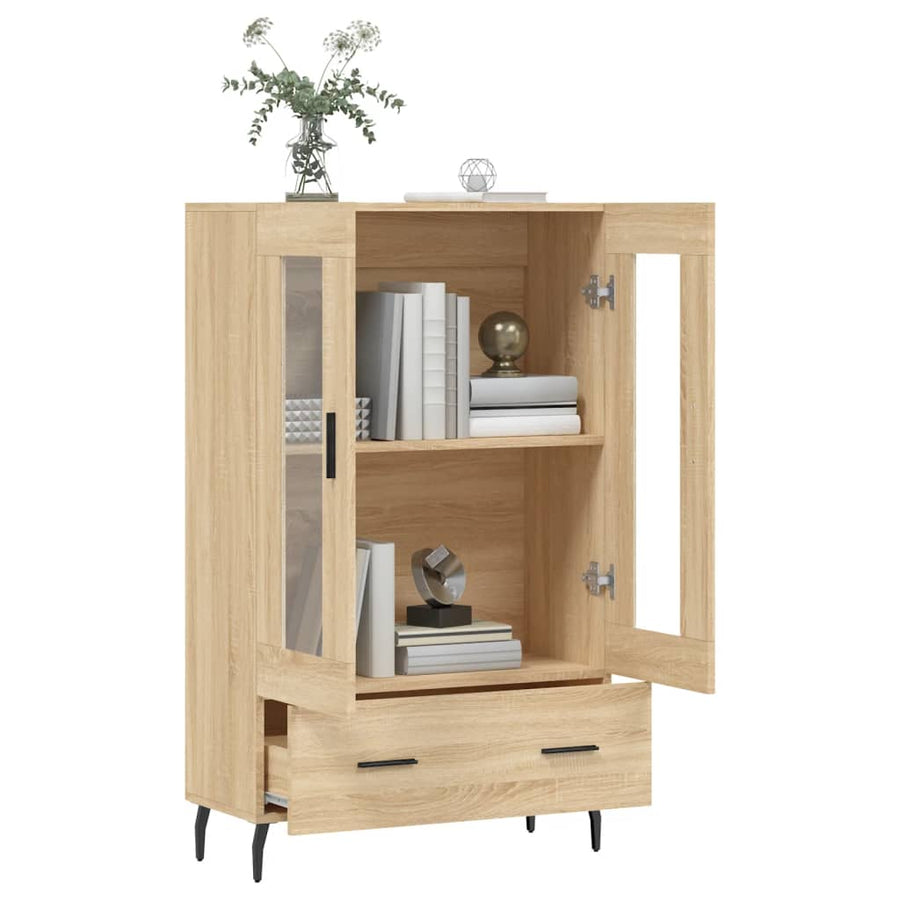 Hoge Kast 69,5X31X115 Cm Bewerkt Hout Kleurig Sonoma eiken