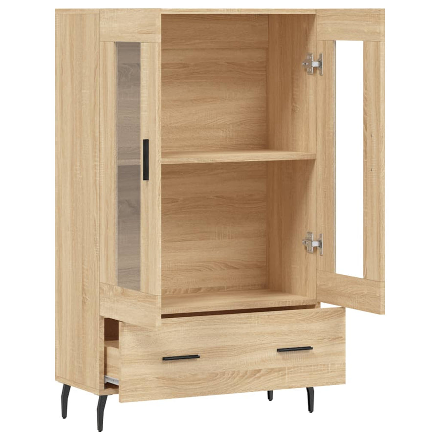 Hoge Kast 69,5X31X115 Cm Bewerkt Hout Kleurig Sonoma eiken