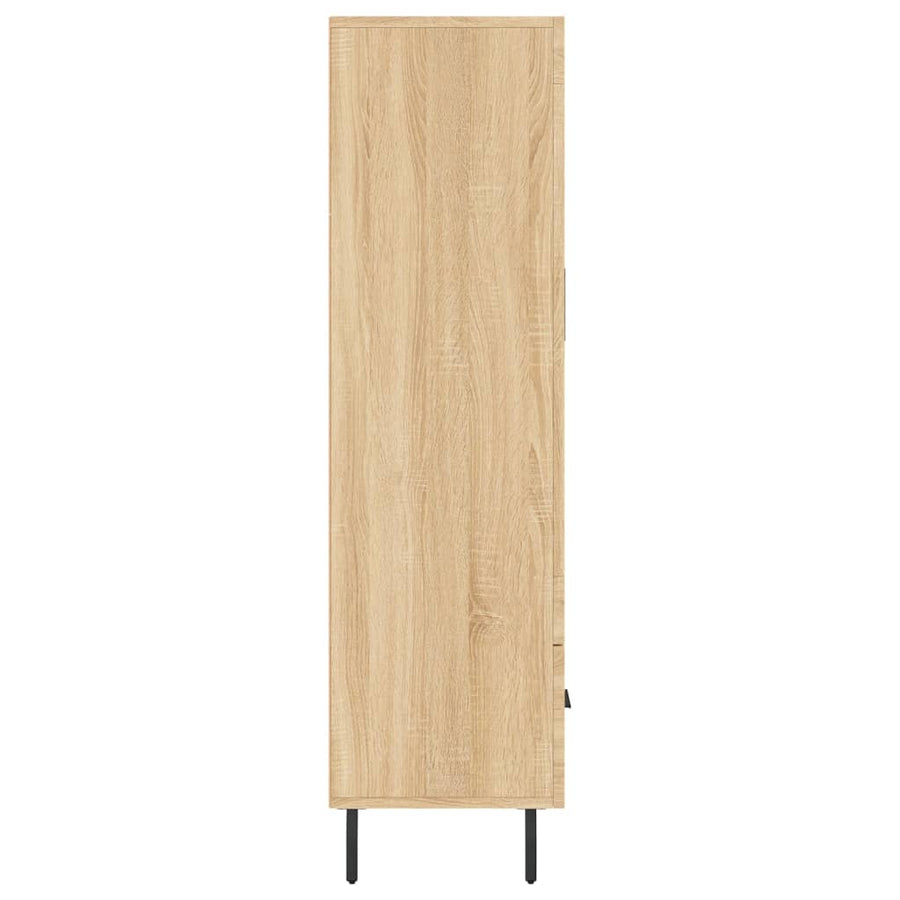 Hoge Kast 69,5X31X115 Cm Bewerkt Hout Kleurig Sonoma eiken