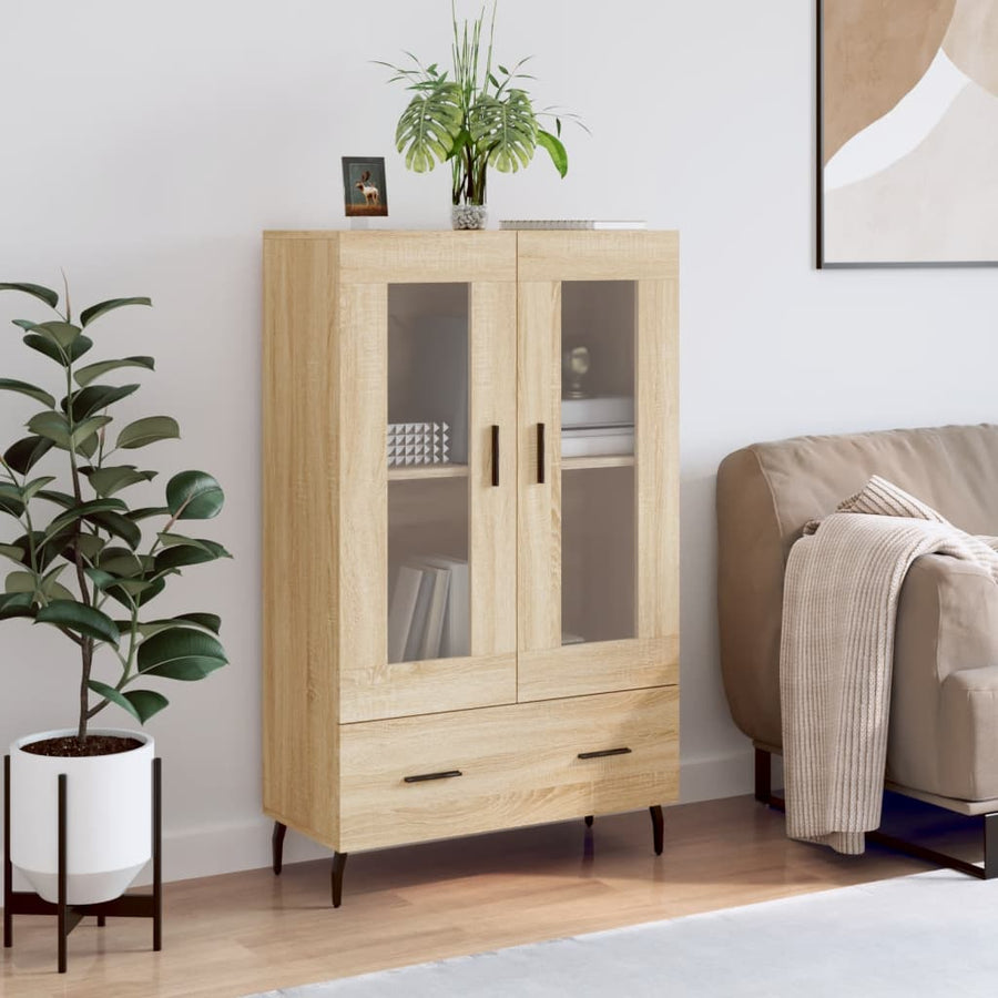 Hoge Kast 69,5X31X115 Cm Bewerkt Hout Kleurig Sonoma eiken