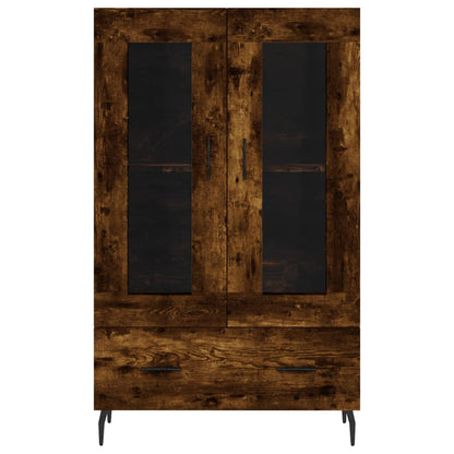 Hoge Kast 69,5X31X115 Cm Bewerkt Hout Gerookt Eikenkleurig