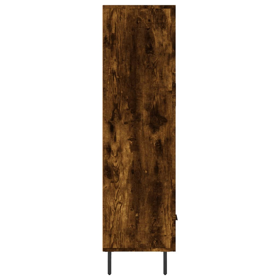 Hoge Kast 69,5X31X115 Cm Bewerkt Hout Gerookt Eikenkleurig