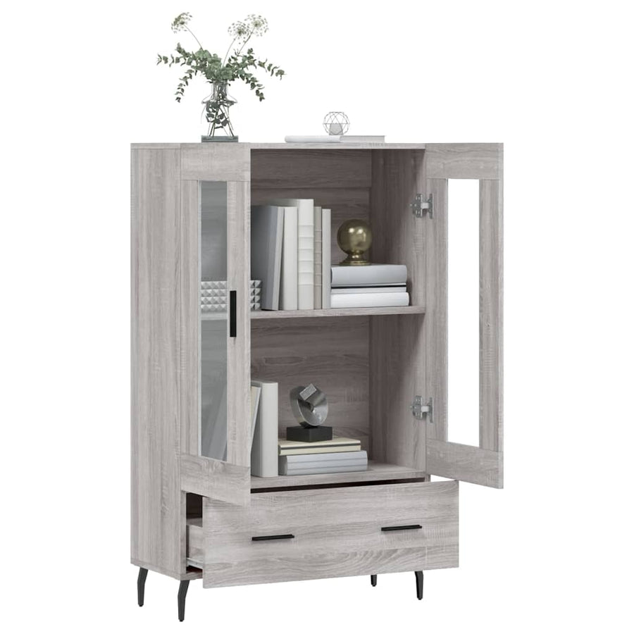 Hoge Kast 69,5X31X115 Cm Bewerkt Hout Grijs Sonoma Eikenkleurig