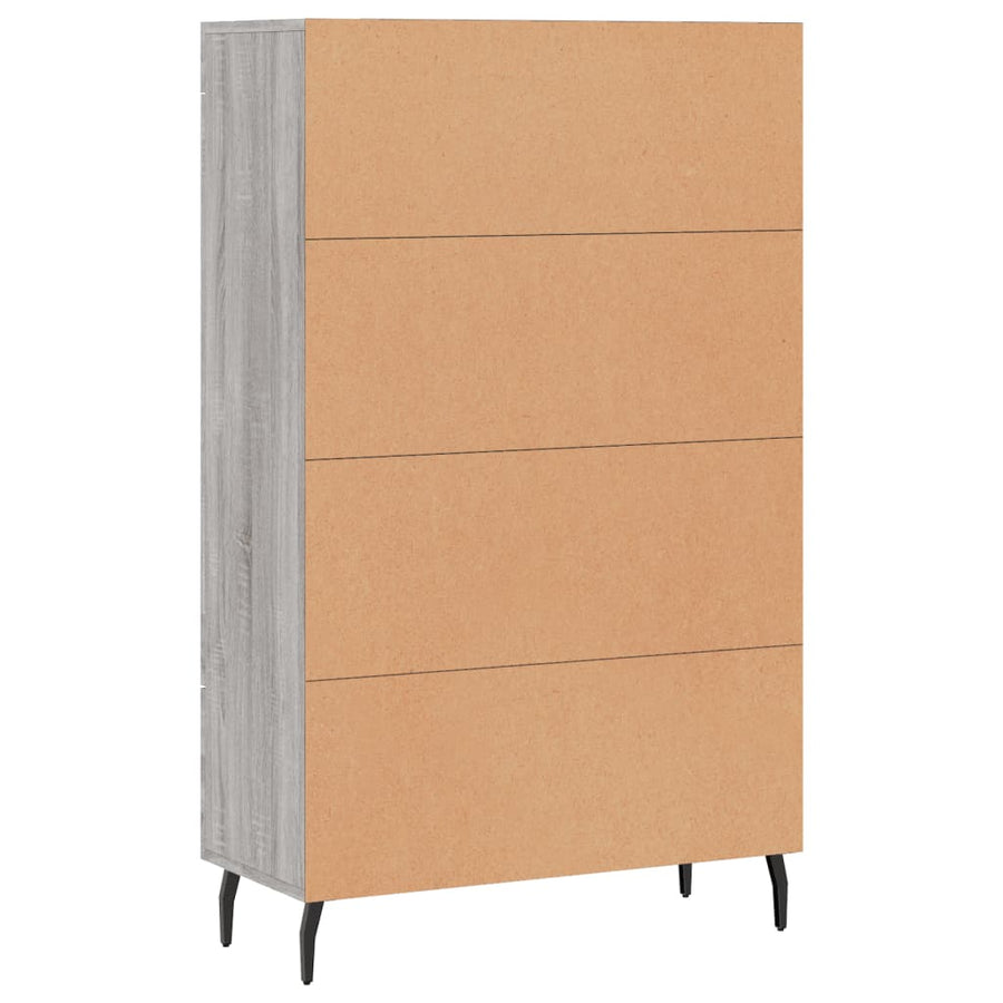 Hoge Kast 69,5X31X115 Cm Bewerkt Hout Grijs Sonoma Eikenkleurig