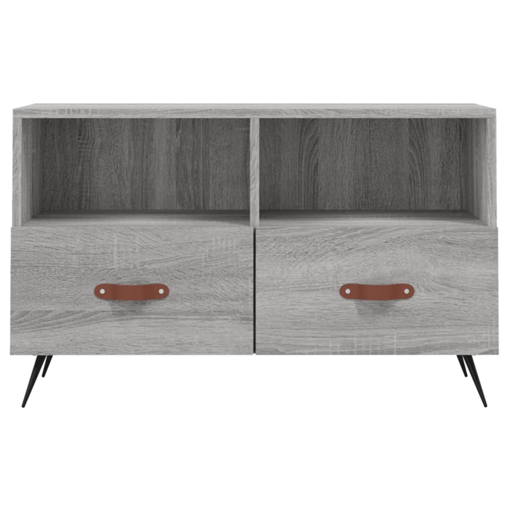 Tv-Meubel 80X36X50 Cm Bewerkt Hout Eikenkleurig Grijs sonoma