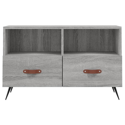 Tv-Meubel 80X36X50 Cm Bewerkt Hout Eikenkleurig Grijs sonoma
