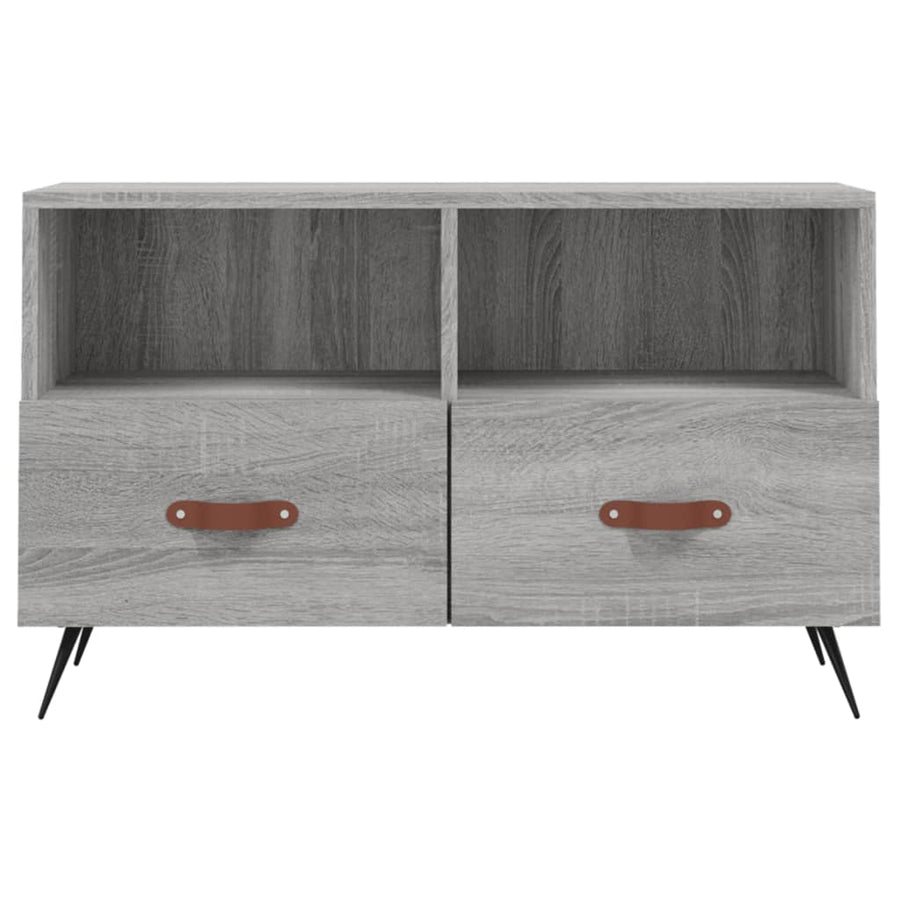 Tv-Meubel 80X36X50 Cm Bewerkt Hout Eikenkleurig Grijs sonoma