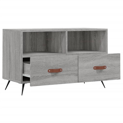 Tv-Meubel 80X36X50 Cm Bewerkt Hout Eikenkleurig Grijs sonoma