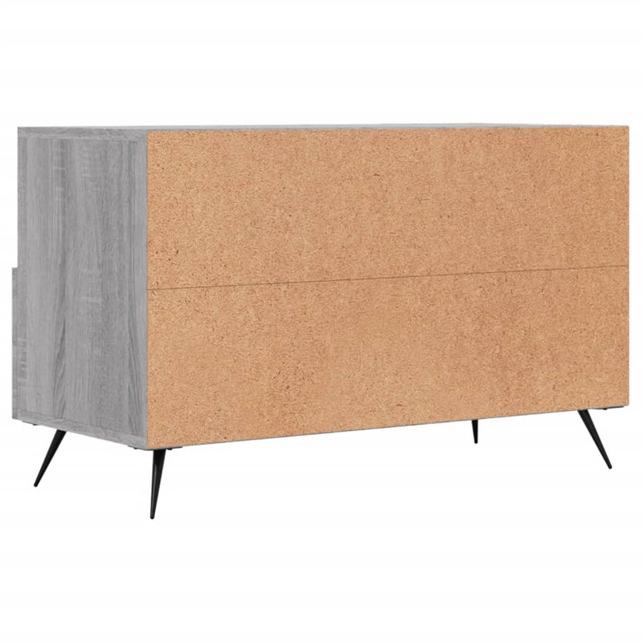 Tv-Meubel 80X36X50 Cm Bewerkt Hout Eikenkleurig Grijs sonoma