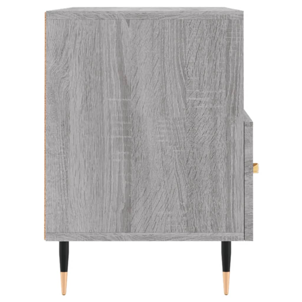 Tv-Meubel 80X36X50 Cm Bewerkt Hout Eikenkleurig Grijs sonoma