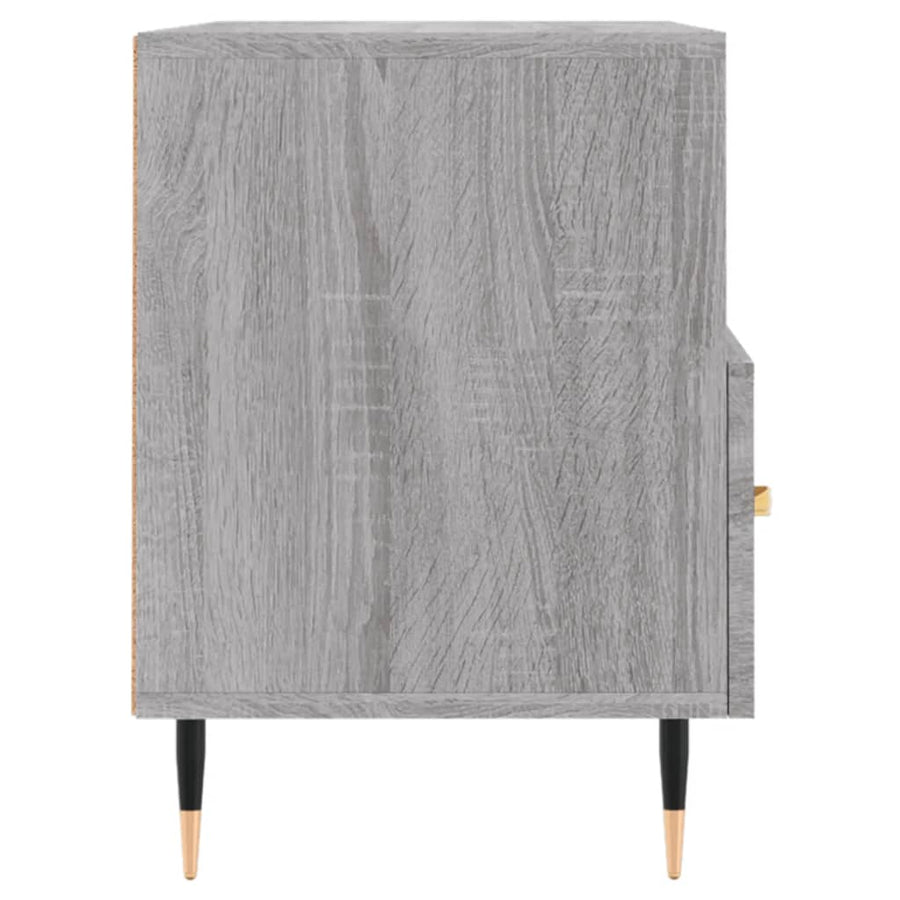 Tv-Meubel 80X36X50 Cm Bewerkt Hout Eikenkleurig Grijs sonoma