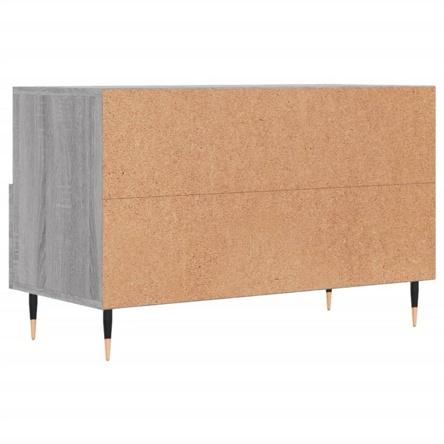 Tv-Meubel 80X36X50 Cm Bewerkt Hout Eikenkleurig Grijs sonoma
