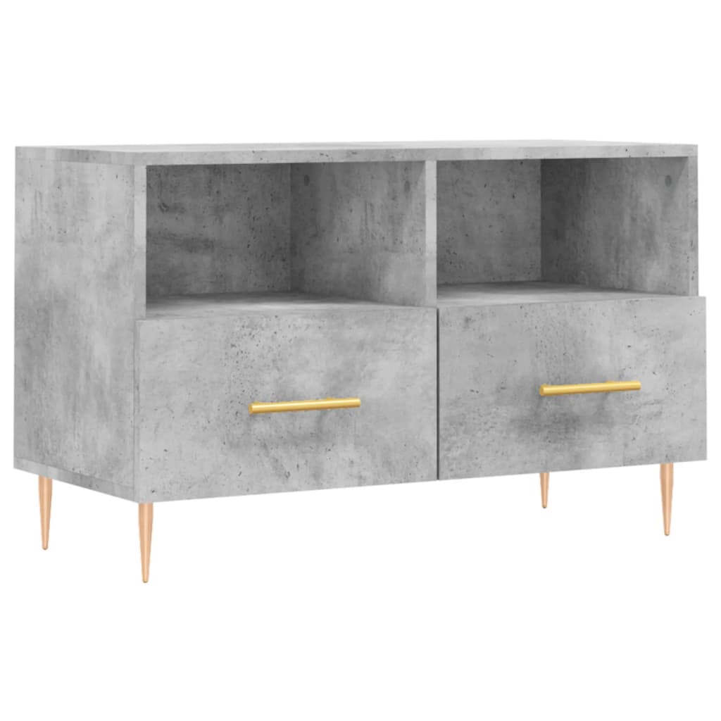 Tv-Meubel 80X36X50 Cm Bewerkt Hout Betongrijs