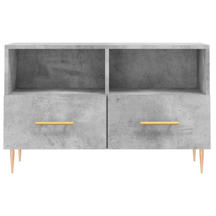 Tv-Meubel 80X36X50 Cm Bewerkt Hout Betongrijs