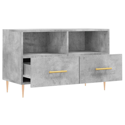Tv-Meubel 80X36X50 Cm Bewerkt Hout Betongrijs