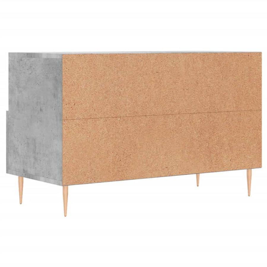Tv-Meubel 80X36X50 Cm Bewerkt Hout Betongrijs