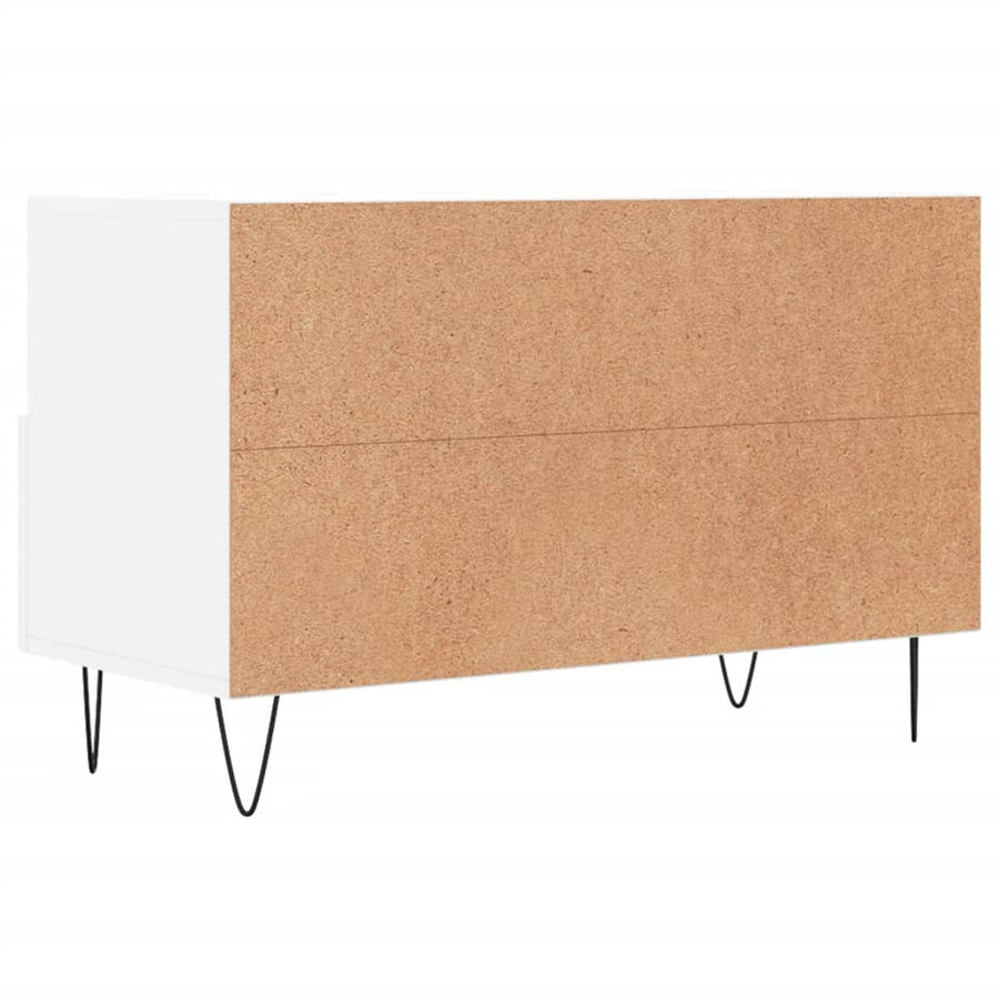 Tv-Meubel 80X36X50 Cm Bewerkt Hout Wit