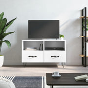 Tv-meubel 80x36x50 cm bewerkt hout wit wandmontage