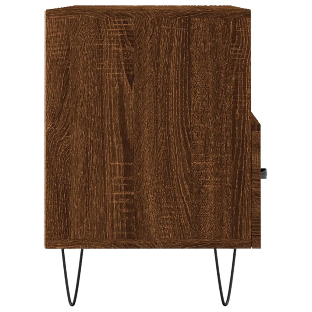 Tv-Meubel 80X36X50 Cm Bewerkt Hout Bruin Eikenkleur Bruineiken