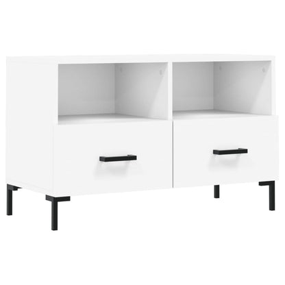 Tv-Meubel 80X36X50 Cm Bewerkt Hout Wit