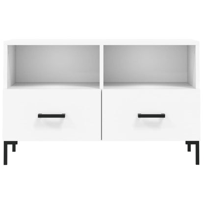 Tv-Meubel 80X36X50 Cm Bewerkt Hout Wit