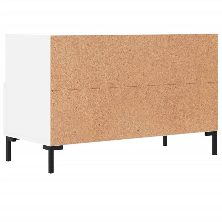 Tv-Meubel 80X36X50 Cm Bewerkt Hout Wit