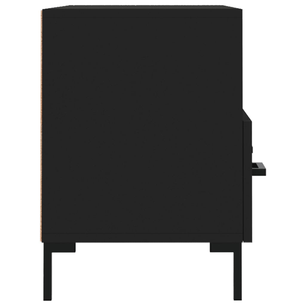 Tv-Meubel 80X36X50 Cm Bewerkt Hout Zwart