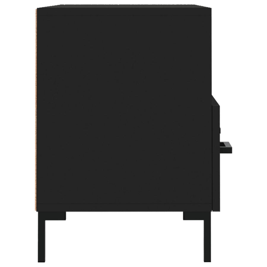 Tv-Meubel 80X36X50 Cm Bewerkt Hout Zwart