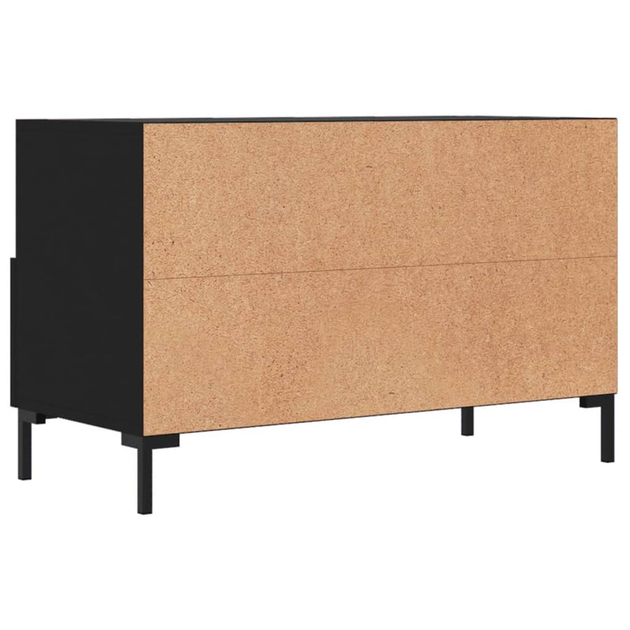 Tv-Meubel 80X36X50 Cm Bewerkt Hout Zwart