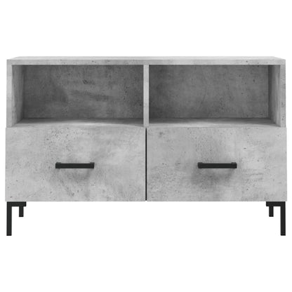 Tv-Meubel 80X36X50 Cm Bewerkt Hout Betongrijs