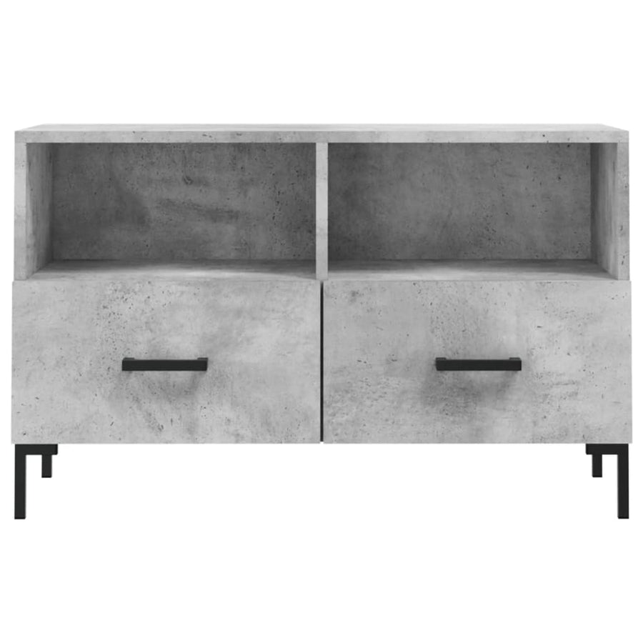 Tv-Meubel 80X36X50 Cm Bewerkt Hout Betongrijs