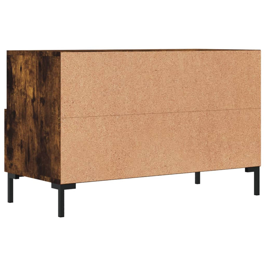 Tv-Meubel 80X36X50 Cm Bewerkt Hout Kleurig Gerookt eiken