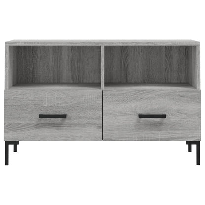 Tv-Meubel 80X36X50 Cm Bewerkt Hout Eikenkleurig Grijs sonoma