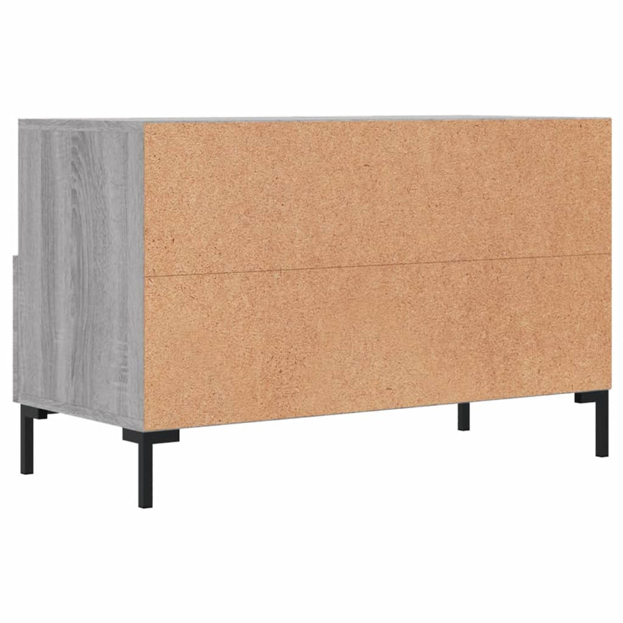 Tv-Meubel 80X36X50 Cm Bewerkt Hout Eikenkleurig Grijs sonoma