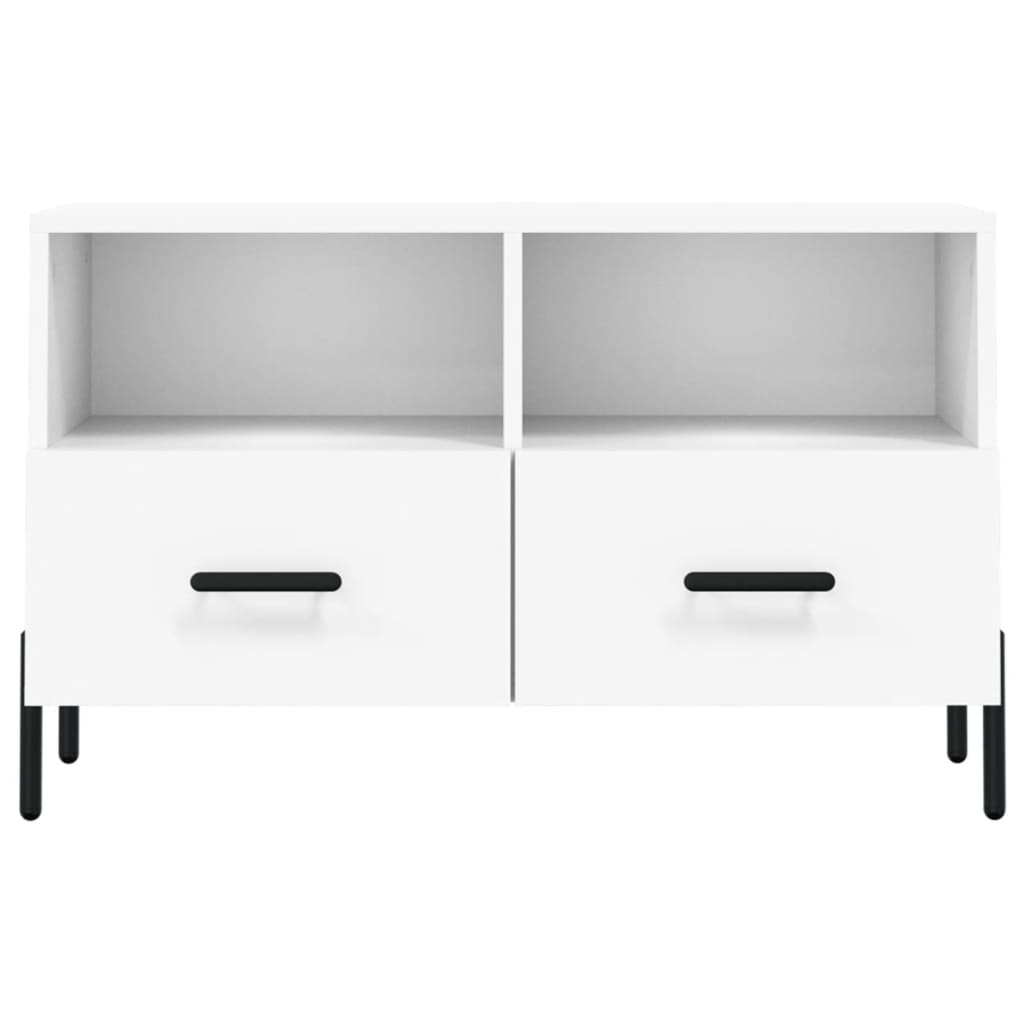 Tv-Meubel 80X36X50 Cm Bewerkt Hout Wit