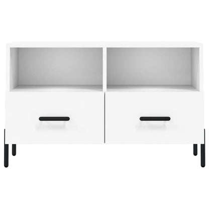 Tv-Meubel 80X36X50 Cm Bewerkt Hout Wit