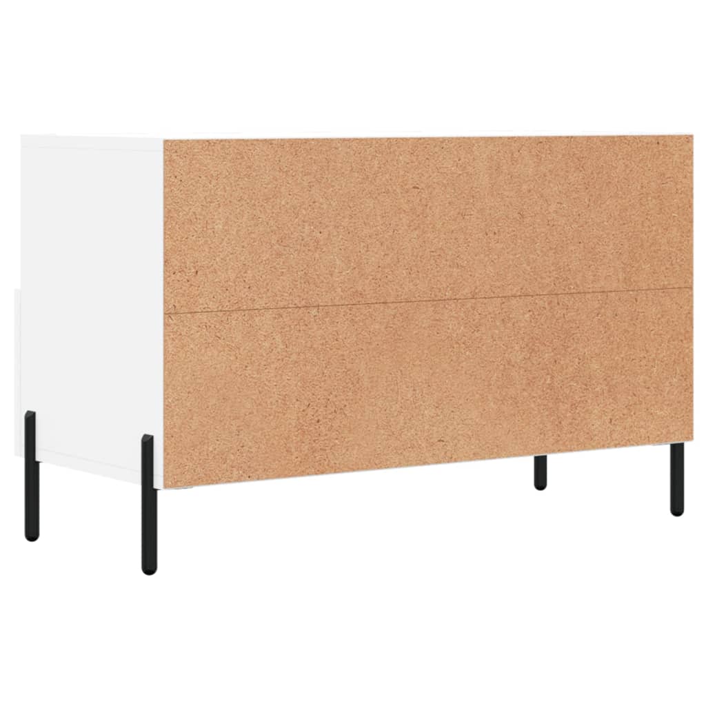 Tv-Meubel 80X36X50 Cm Bewerkt Hout Wit