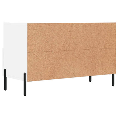 Tv-Meubel 80X36X50 Cm Bewerkt Hout Wit
