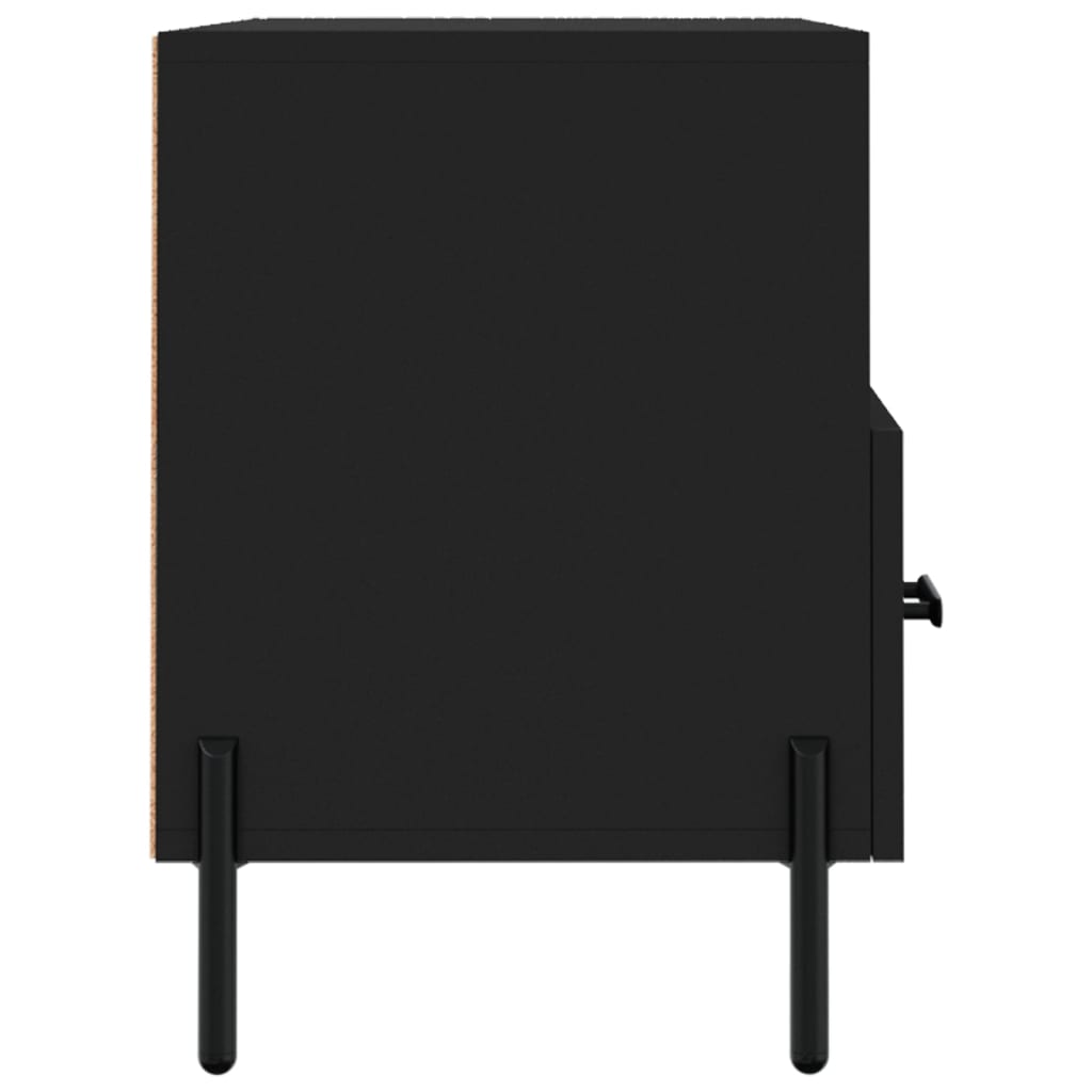 Tv-Meubel 80X36X50 Cm Bewerkt Hout Zwart