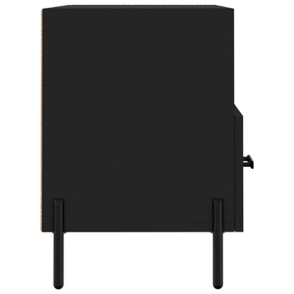 Tv-Meubel 80X36X50 Cm Bewerkt Hout Zwart