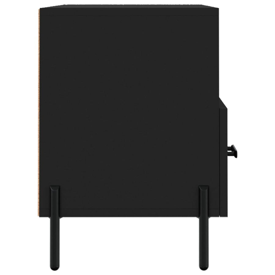 Tv-Meubel 80X36X50 Cm Bewerkt Hout Zwart