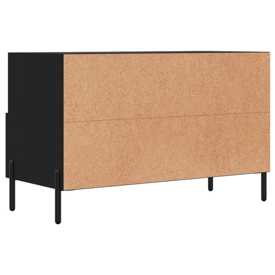 Tv-Meubel 80X36X50 Cm Bewerkt Hout Zwart