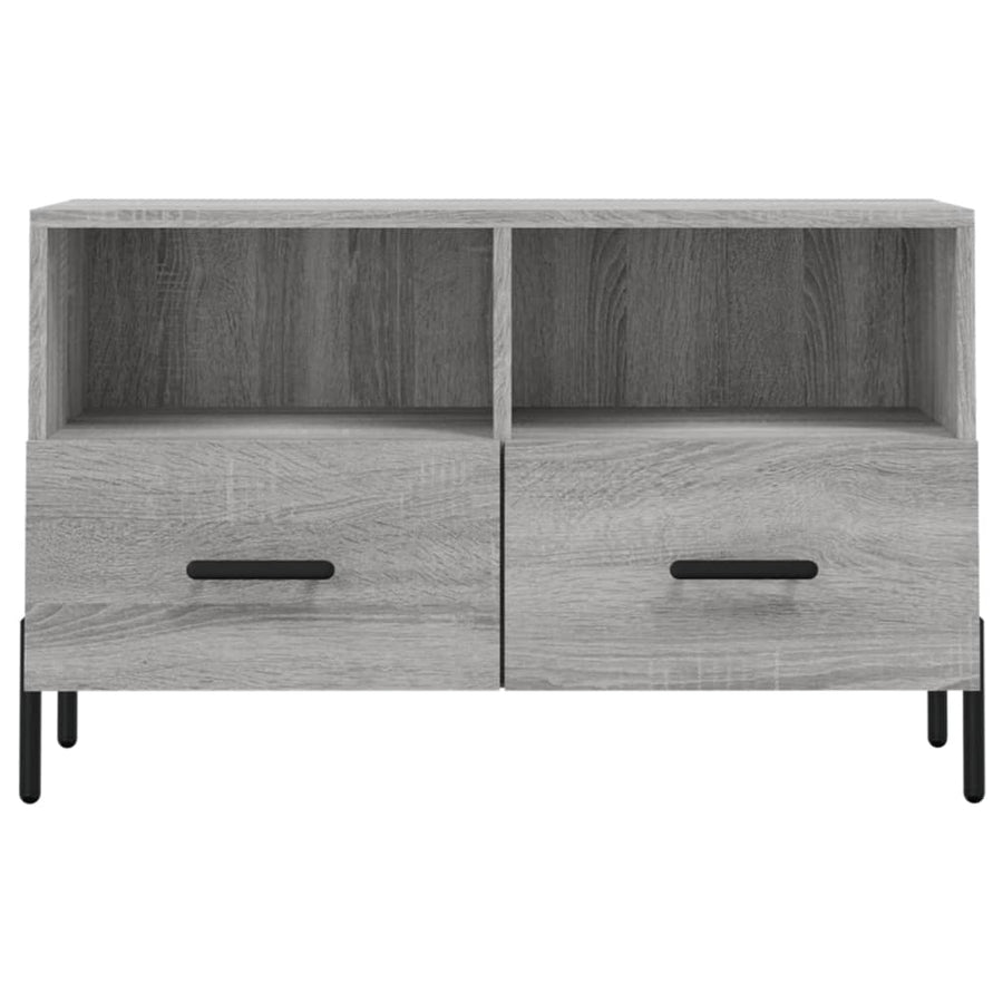 Tv-Meubel 80X36X50 Cm Bewerkt Hout Eikenkleurig Grijs sonoma